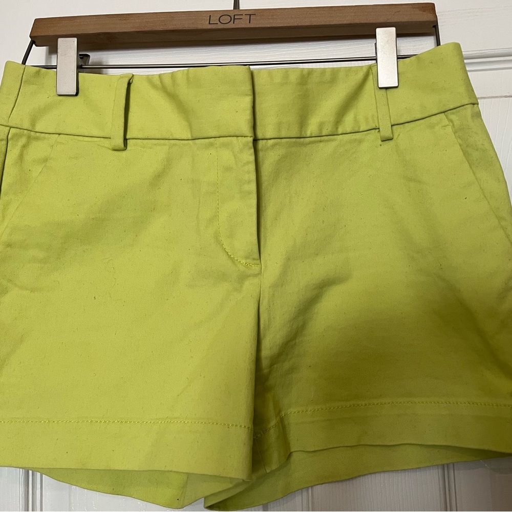 LOFT High Waist Lime Green Shorts